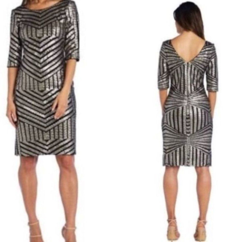 Elegant Black and Silver Women's Dress